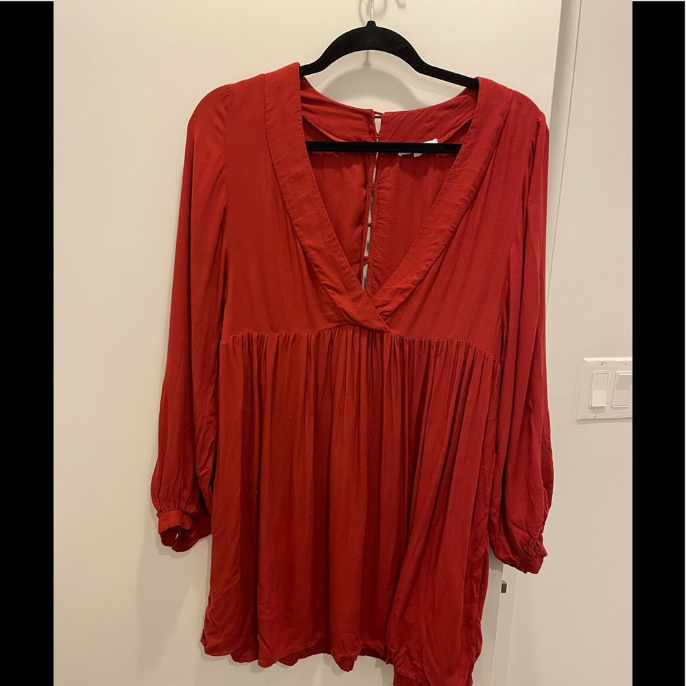 On The Road red babydoll dress